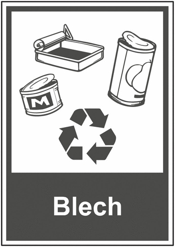 GLOBAL CARTELLO SEGNALETICO - Recycling-Piktogramm-Schilder Blech - Adesivo Extra Resistente, Pannello in Forex, Pannello In Alluminio