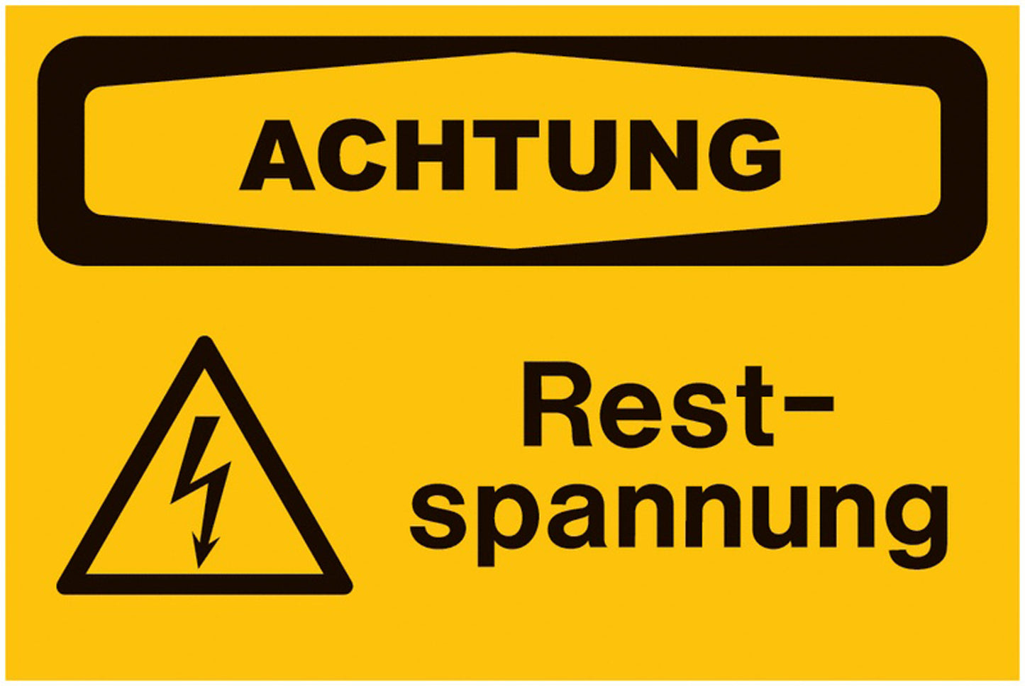 GLOBAL CARTELLO SEGNALETICO - Restspannung - Sicherheitsschilder, Elektrotechnik - Adesivo Extra Resistente, Pannello in Forex, Pannello In Alluminio