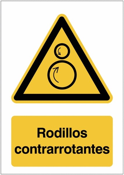 GLOBAL CARTELLO SEGNALETICO - Rodillos contrarrotantes - Adesivo Extra Resistente, Pannello in Forex, Pannello In Alluminio