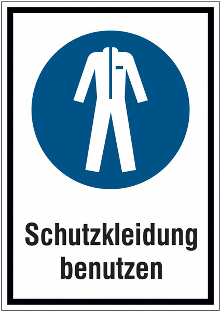 GLOBAL CARTELLO SEGNALETICO - Schutzkleidung benutzen - Adesivo Extra Resistente, Pannello in Forex, Pannello In Alluminio