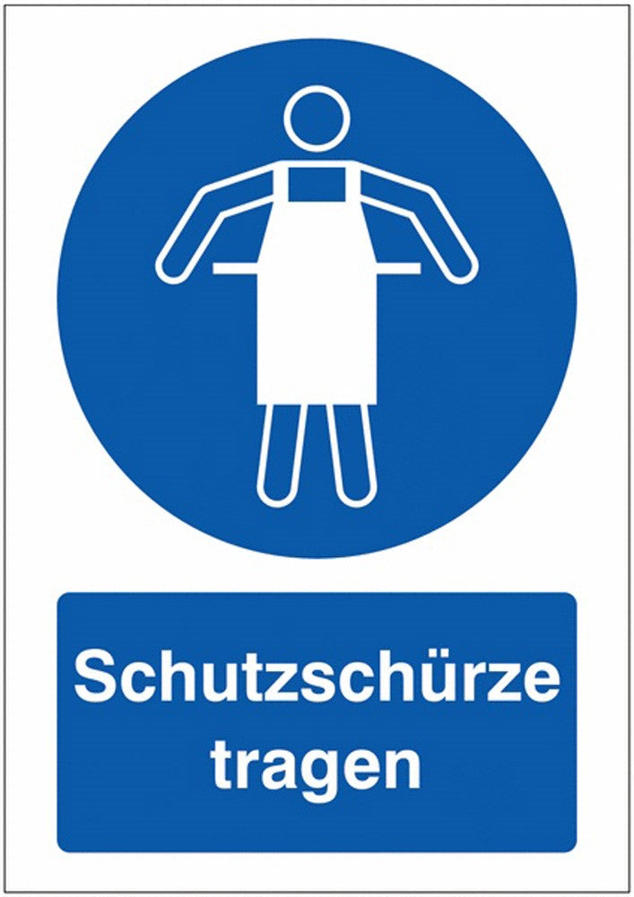 GLOBAL CARTELLO SEGNALETICO - Schutzschürze benutzen - Adesivo Extra Resistente, Pannello in Forex, Pannello In Alluminio
