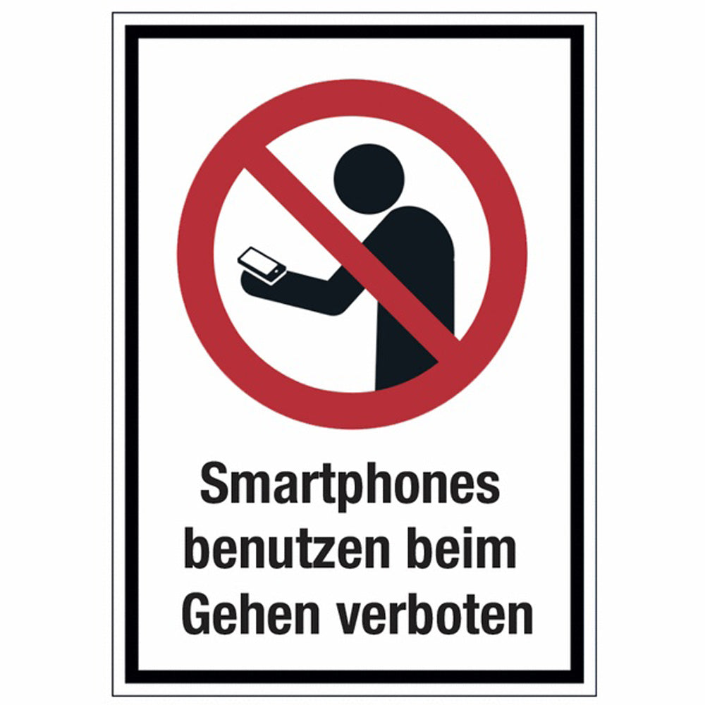 GLOBAL CARTELLO SEGNALETICO - Smartphones benutzen beim Gehen verboten - Adesivo Extra Resistente, Pannello in Forex, Pannello In Alluminio