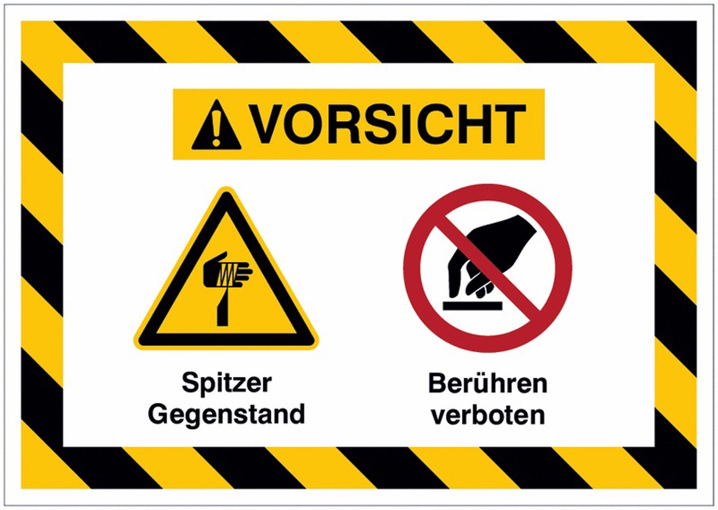 GLOBAL CARTELLO SEGNALETICO - Spitzer Gegenstand Berühren verboten - Adesivo Extra Resistente, Pannello in Forex, Pannello In Alluminio