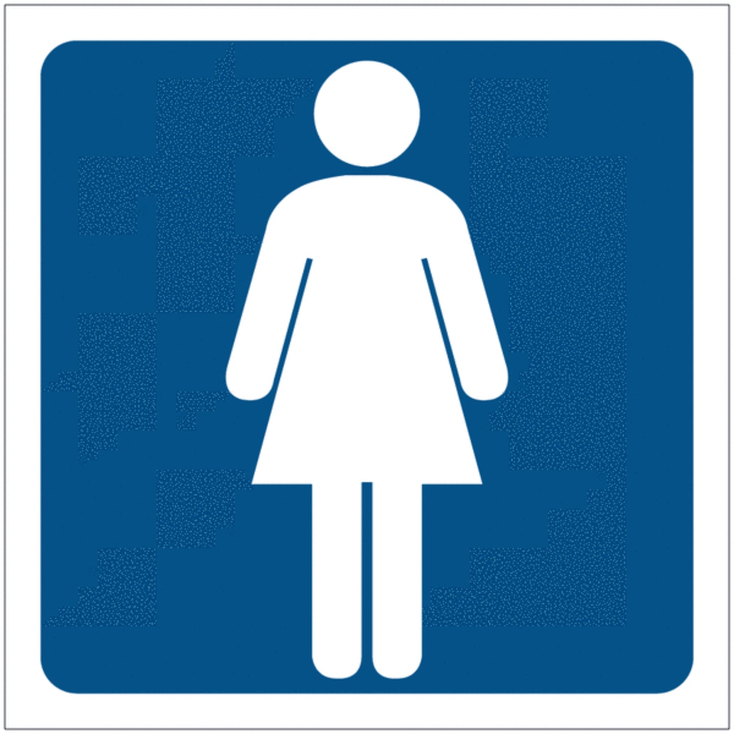 GLOBAL CARTELLO SEGNALETICO QUADRATO - Toilette donne sfondo blu - Adesivo Extra Resistente, Pannello in Forex, Pannello In Alluminio
