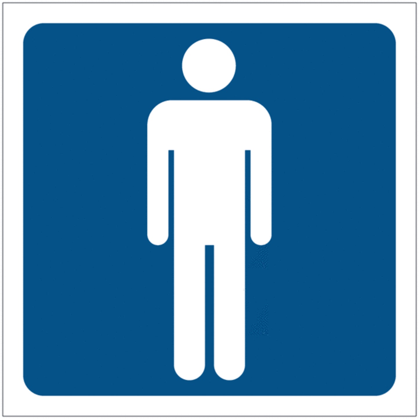 GLOBAL CARTELLO SEGNALETICO QUADRATO - Toilette uomini sfondo blu - Adesivo Extra Resistente, Pannello in Forex, Pannello In Alluminio