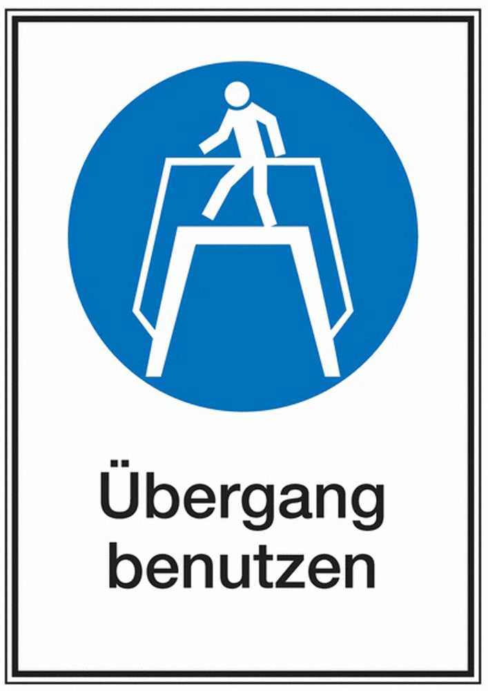 GLOBAL CARTELLO SEGNALETICO - Übergang benutzen - Adesivo Extra Resistente, Pannello in Forex, Pannello In Alluminio