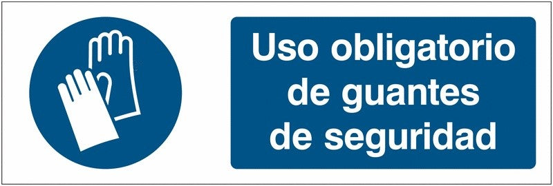 GLOBAL CARTELLO SEGNALETICO UNI - Uso obligatorio de guantes de seguridad - Adesivo Extra Resistente, Pannello in Forex, Pannello In Alluminio
