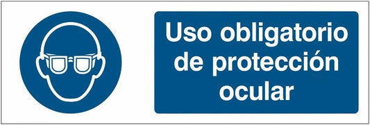 GLOBAL CARTELLO SEGNALETICO UNI - Uso obligatorio de protección ocular - Adesivo Extra Resistente, Pannello in Forex, Pannello In Alluminio