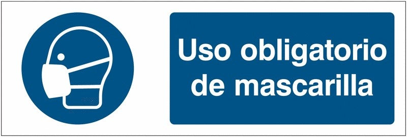 GLOBAL CARTELLO SEGNALETICO UNI - Uso obligatorio de ropa de mascarilla - Adesivo Extra Resistente, Pannello in Forex, Pannello In Alluminio