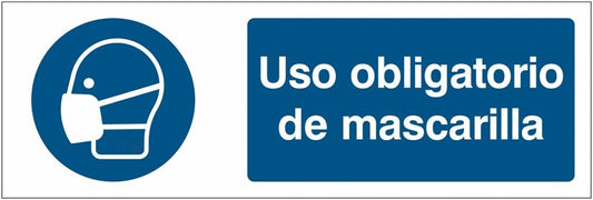 GLOBAL CARTELLO SEGNALETICO UNI - Uso obligatorio de ropa de mascarilla - Adesivo Extra Resistente, Pannello in Forex, Pannello In Alluminio