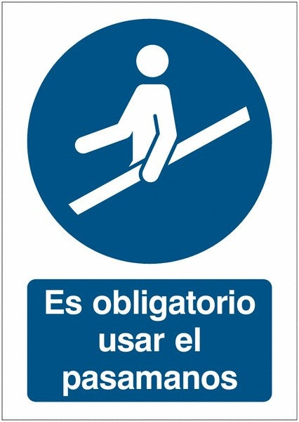 GLOBAL CARTELLO SEGNALETICO - Utilizar la barandilla - Adesivo Extra Resistente, Pannello in Forex, Pannello In Alluminio