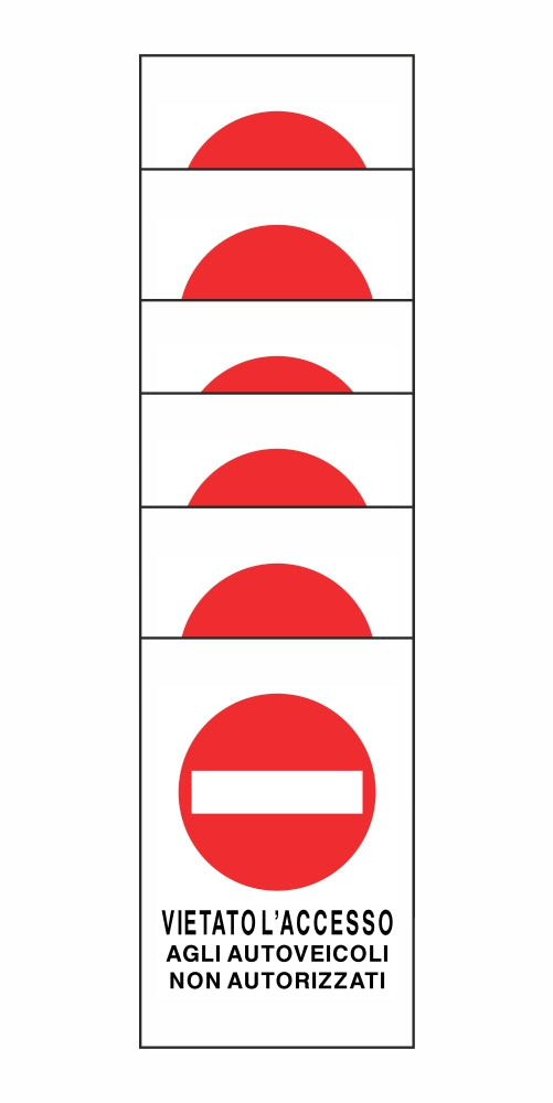 KIT DI 6 ADESIVI RETTANGOLARI - VIETATO L'ACCESSO AGLI AUTOVEICOLI NON AUTORIZZATI- Pittogramma ISO 7010 Con Stampa Diretta U.V. (IDEALE ANCHE PER ESTERNO)