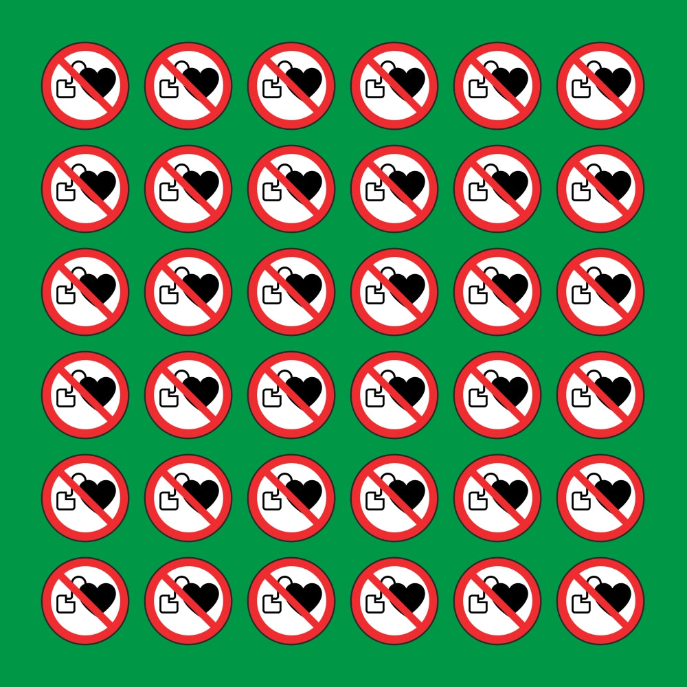 PACCO DA 6 KIT DI 6 ADESIVI ROTONDI - VIETATO L'ACCESSO AI PORTATORI DI PACE MAKER - Pittogramma ISO 7010 Con Stampa Diretta U.V.