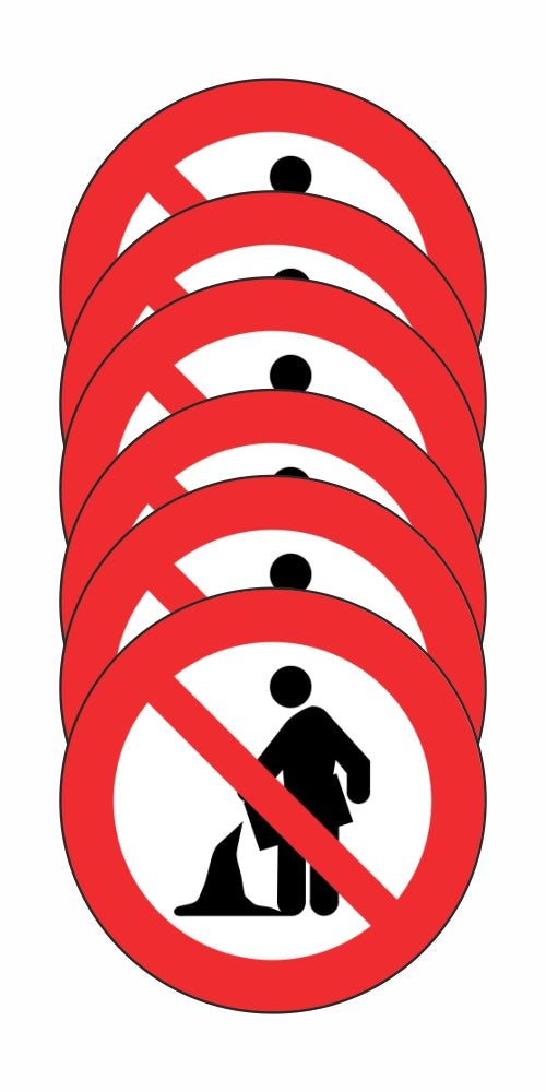 GLOBAL KIT DI 6 ADESIVI ROTONDI - VIETATO SCARICARE LIQUIDI E MATERIALE DISCARTO - Pittogramma ISO 7010 Con Stampa Diretta U.V. (IDEALE ANCHE PER ESTERNO)