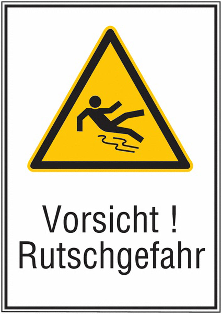GLOBAL CARTELLO SEGNALETICO - Vorsicht! Rutschgefahr - Adesivo Extra Resistente, Pannello in Forex, Pannello In Alluminio