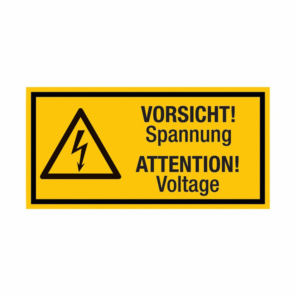 GLOBAL CARTELLO SEGNALETICO UNI - Vorsicht! Spannung Attention! Voltage - Adesivo Extra Resistente, Pannello in Forex, Pannello In Alluminio