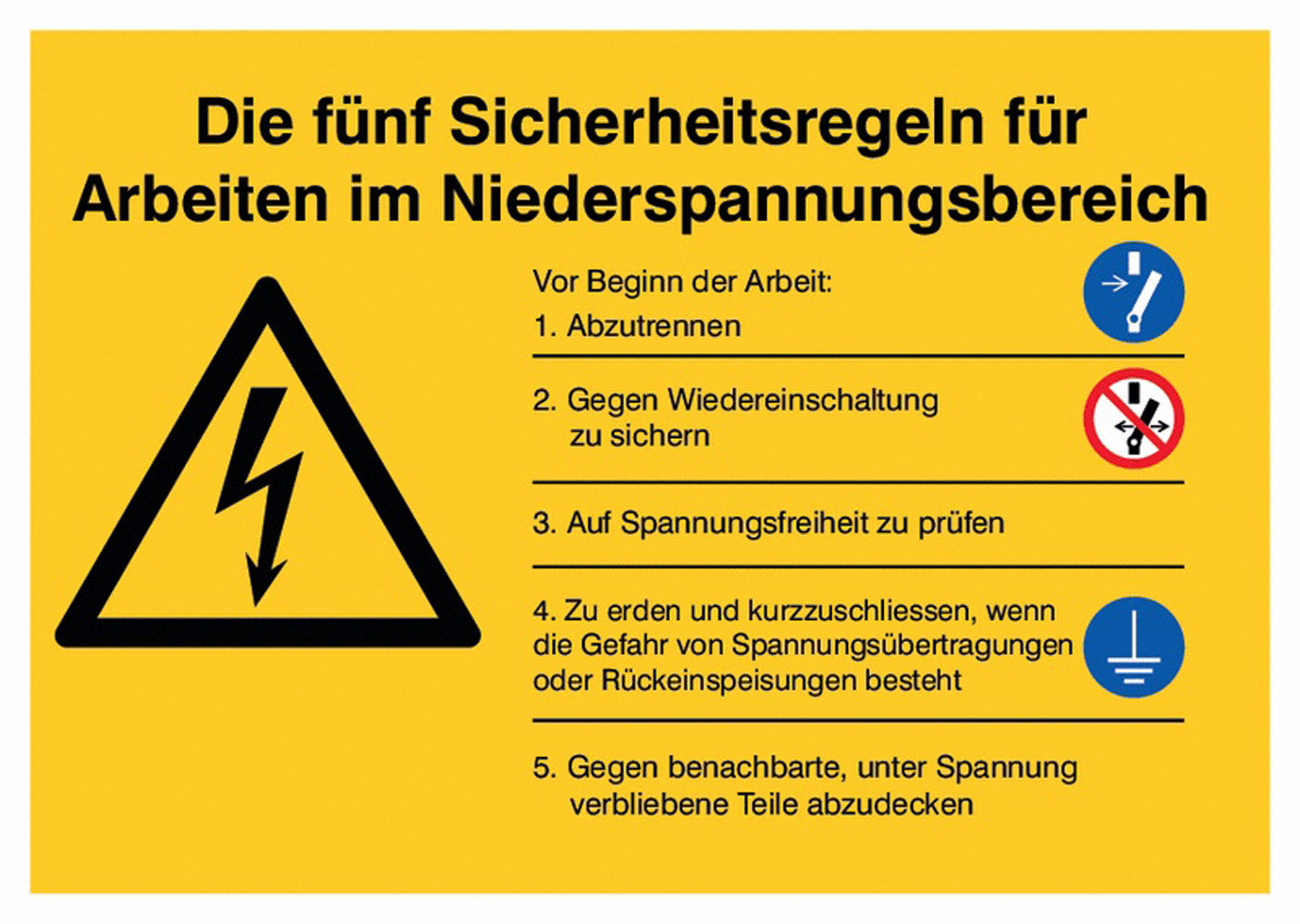 GLOBAL CARTELLO SEGNALETICO - Warnung vor Niederspannungsbereich - Adesivo Extra Resistente, Pannello in Forex, Pannello In Alluminio