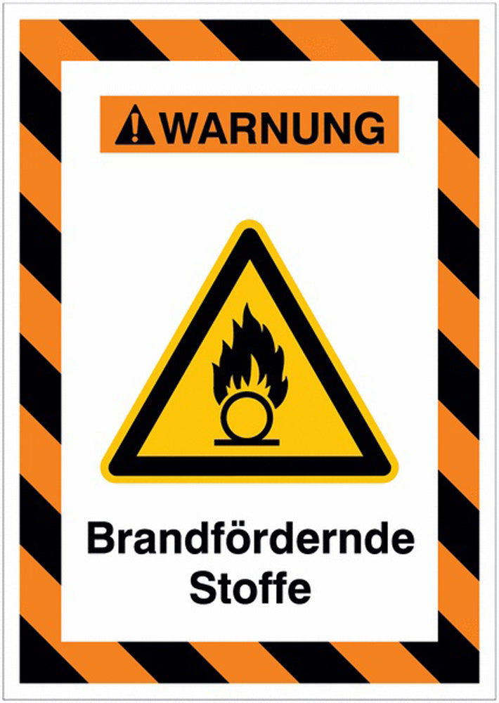 GLOBAL CARTELLO SEGNALETICO - Warnung vor brandfördernden Stoffen - Adesivo Extra Resistente, Pannello in Forex, Pannello In Alluminio