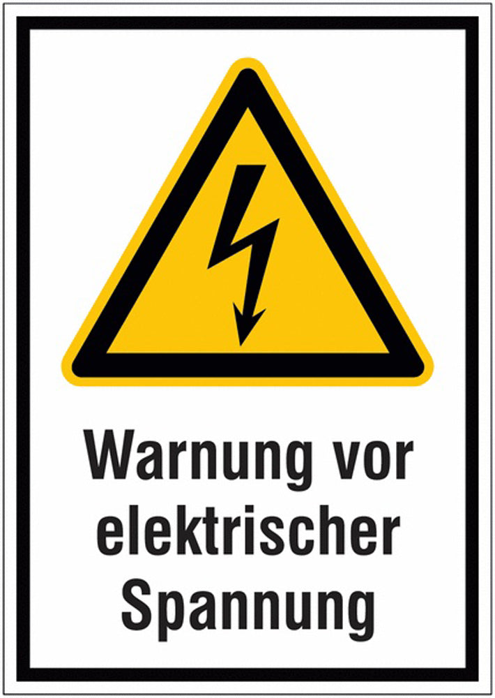 GLOBAL CARTELLO SEGNALETICO - Warnung vor elektrischer Spannung - Adesivo Extra Resistente, Pannello in Forex, Pannello In Alluminio
