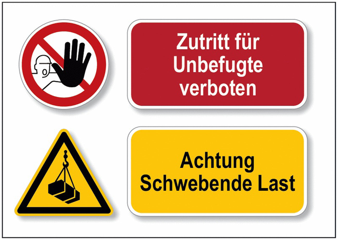 GLOBAL CARTELLO SEGNALETICO - Zutritt für Unbefugte verboten Achtung schwebende Last - Adesivo Extra Resistente, Pannello in Forex, Pannello In Alluminio