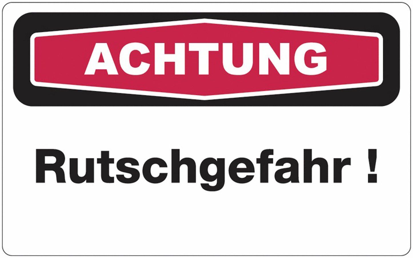 GLOBAL CARTELLO SEGNALETICO - achtung Rutschgefahr - Adesivo Extra Resistente, Pannello in Forex, Pannello In Alluminio
