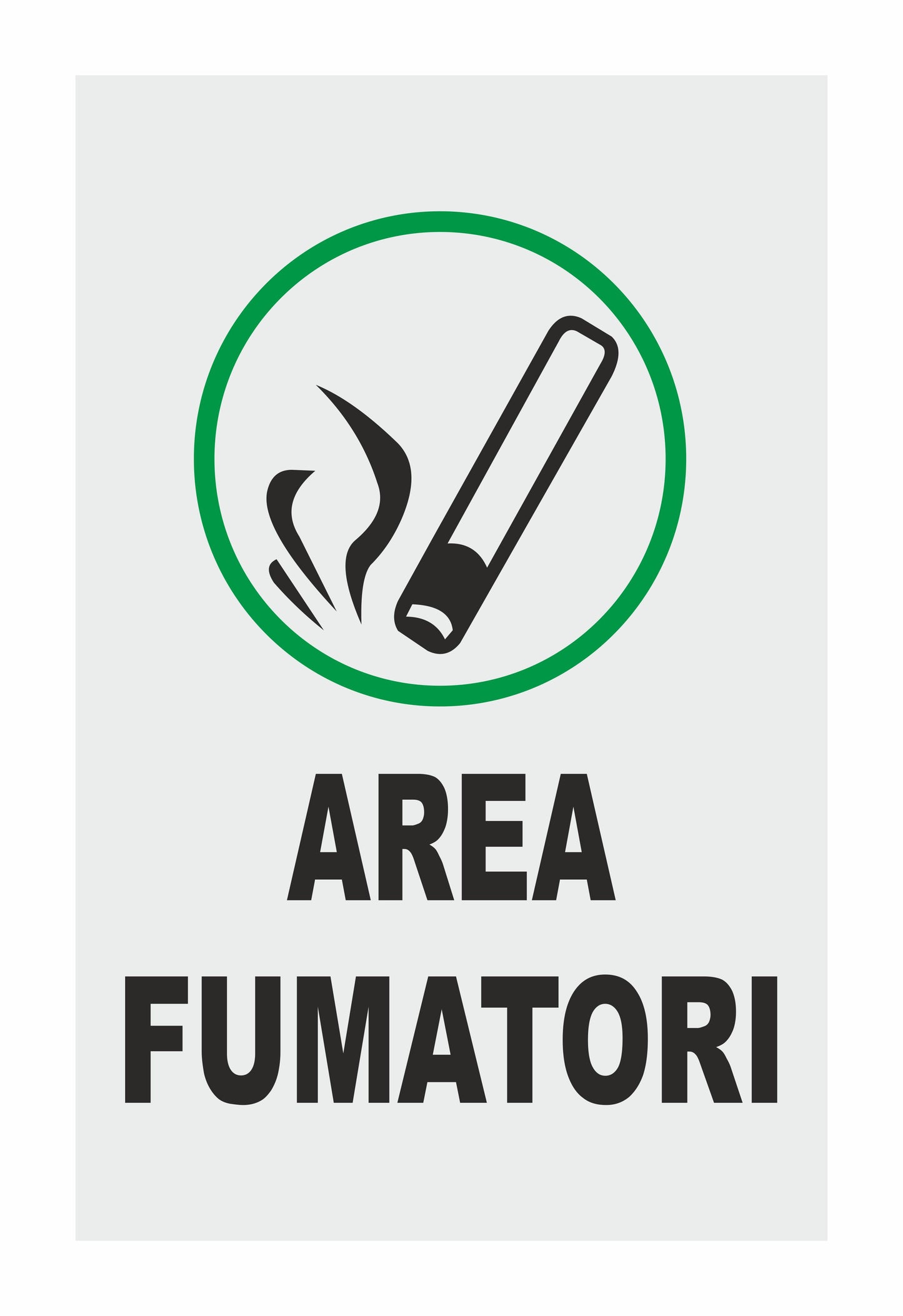 GLOBAL CARTELLO SEGNALETICO - AREA FUMATORI - Adesivo Extra Resistente, Pannello in Forex, Pannello In Alluminio