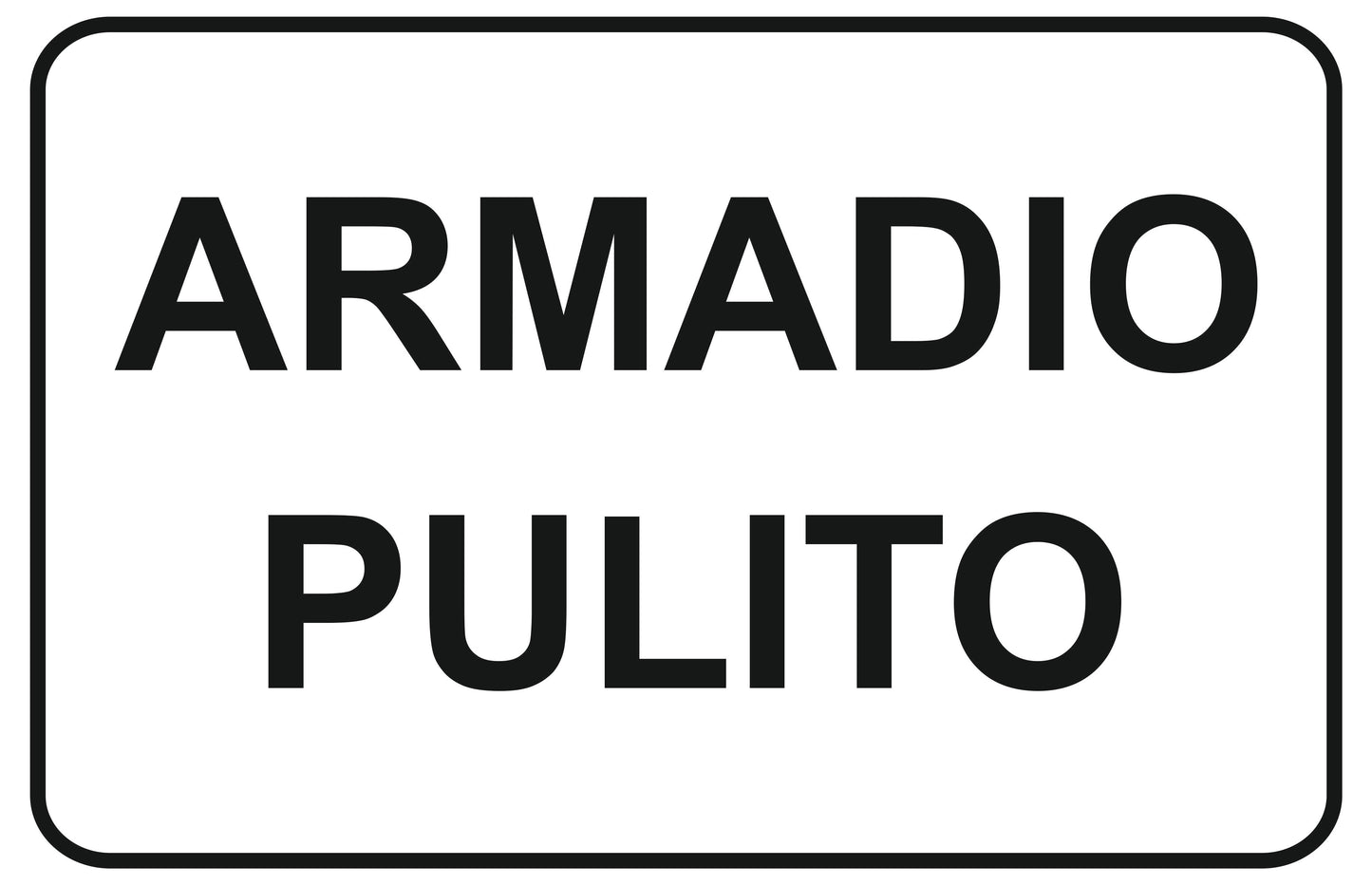 GLOBAL CARTELLO SEGNALETICO - armadio pulito - Adesivo Extra Resistente, Pannello in Forex, Pannello In Alluminio