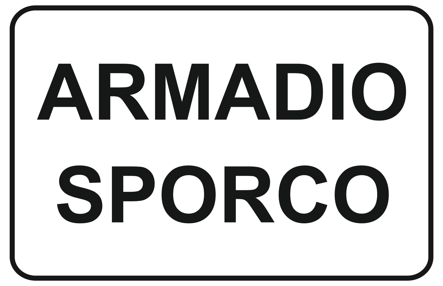 GLOBAL CARTELLO SEGNALETICO - armadio sporco - Adesivo Extra Resistente, Pannello in Forex, Pannello In Alluminio