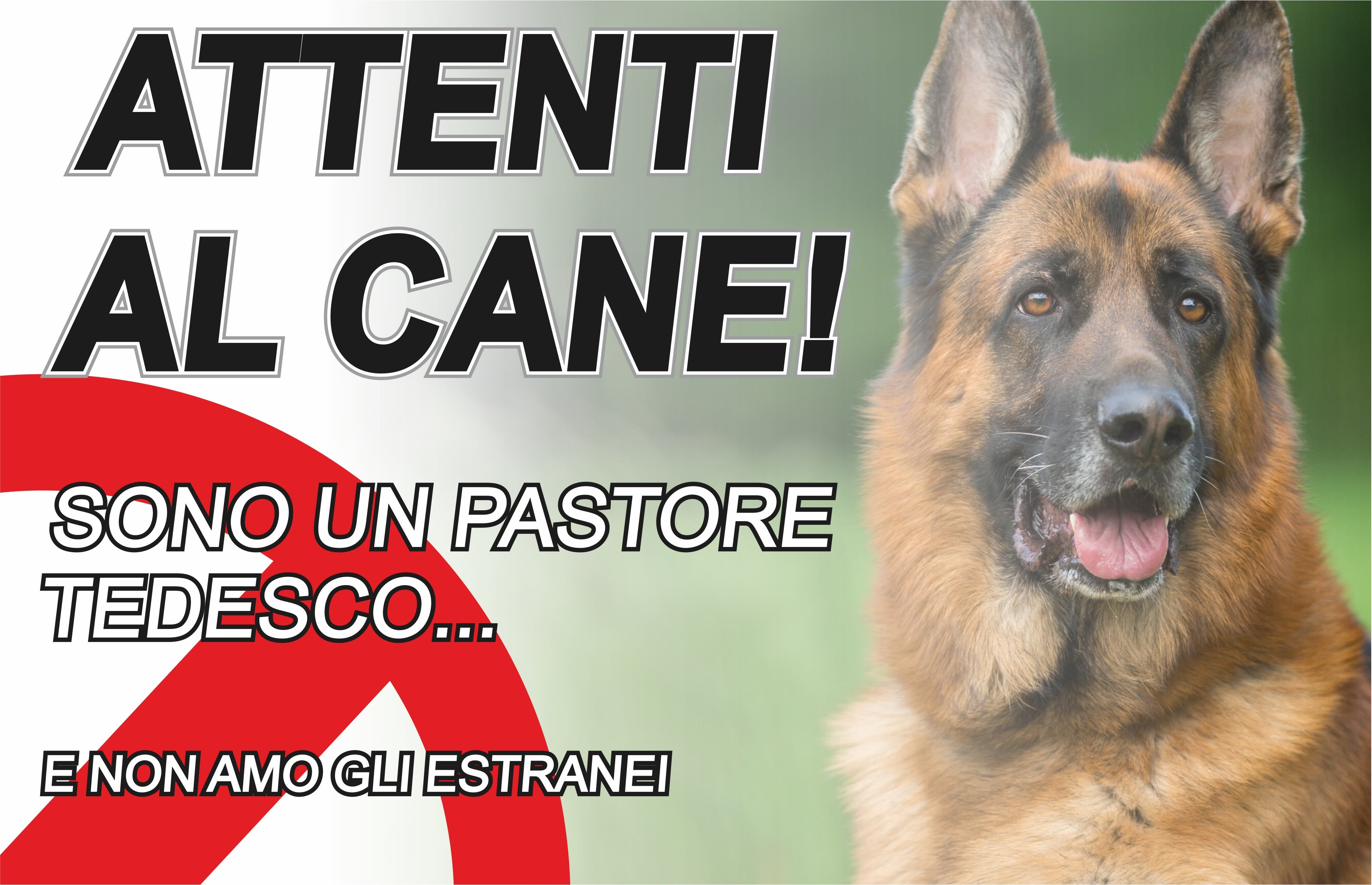 Cartello 'Attenti Al Cane' Con Pastore Tedesco - Targa Warning Per Giardino E Cancelli | Design Accattivante - Foto 10