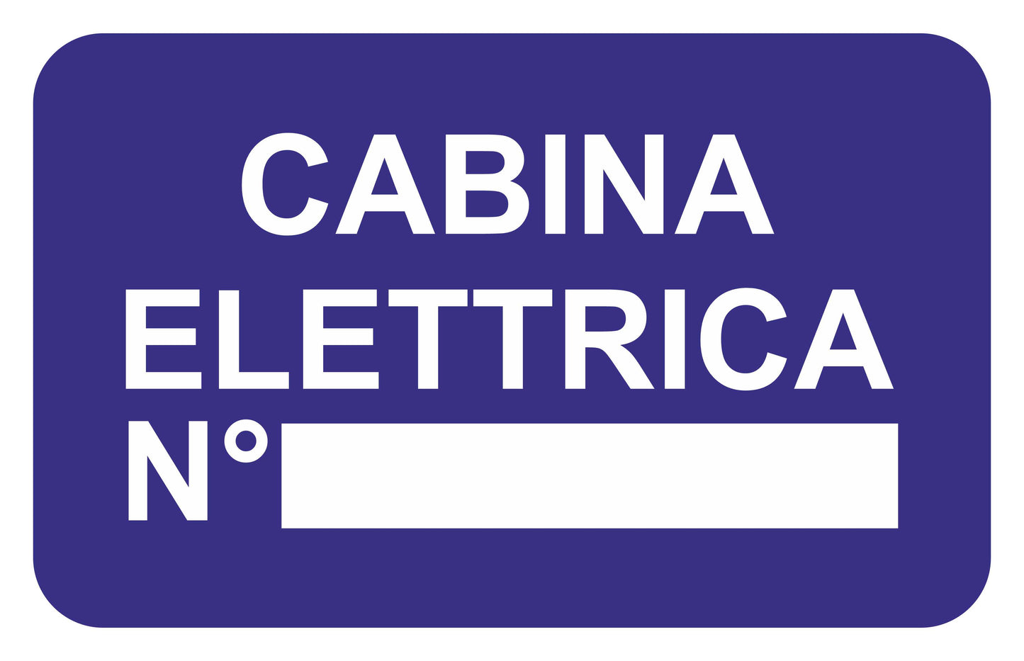 GLOBAL CARTELLO SEGNALETICO - cabina elettrica n blu - Adesivo Extra Resistente, Pannello in Forex, Pannello In Alluminio