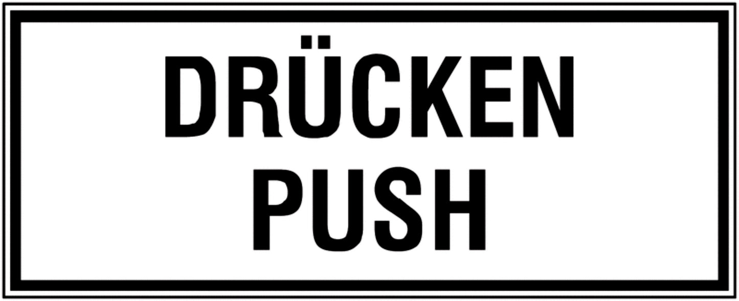 GLOBAL CARTELLO SEGNALETICO UNI - drucken push - Adesivo Extra Resistente, Pannello in Forex, Pannello In Alluminio