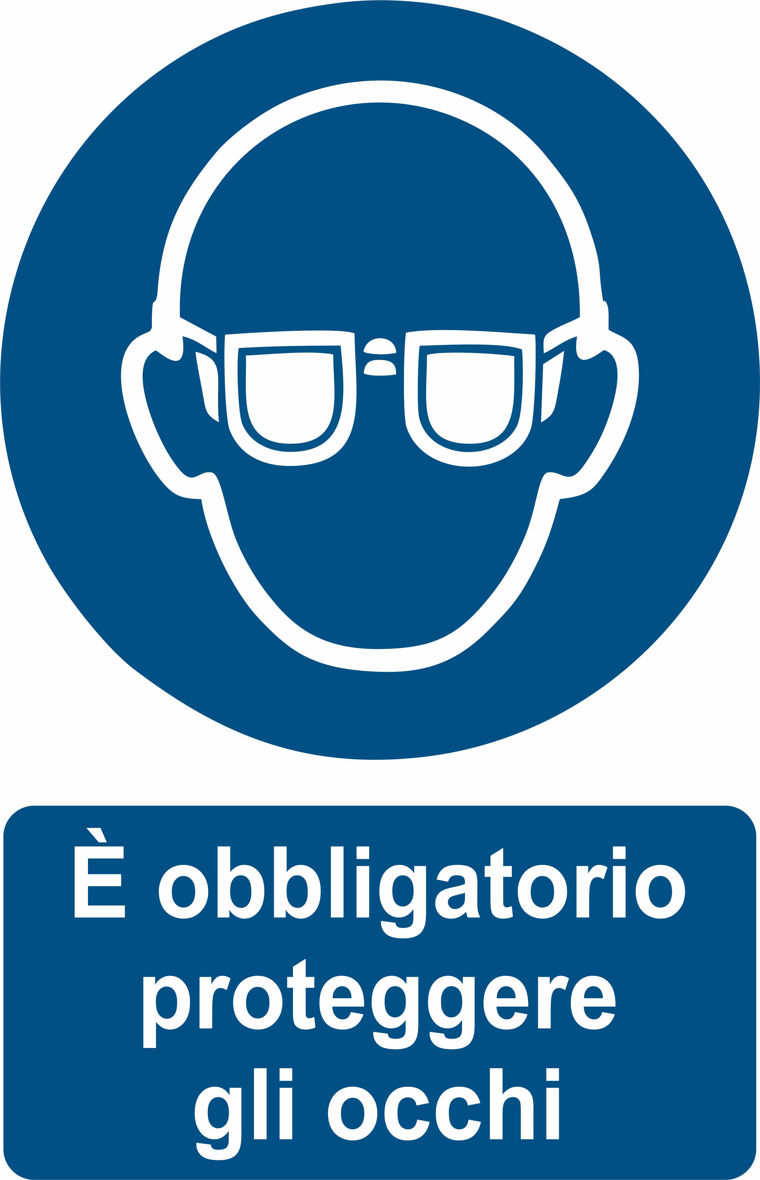 Cartello E' obbligatorio proteggere gli occhi - A - Alluminio 115x160 mm Cartello E' obbligatorio proteggere gli occhi - A - Alluminio 115x160 mm