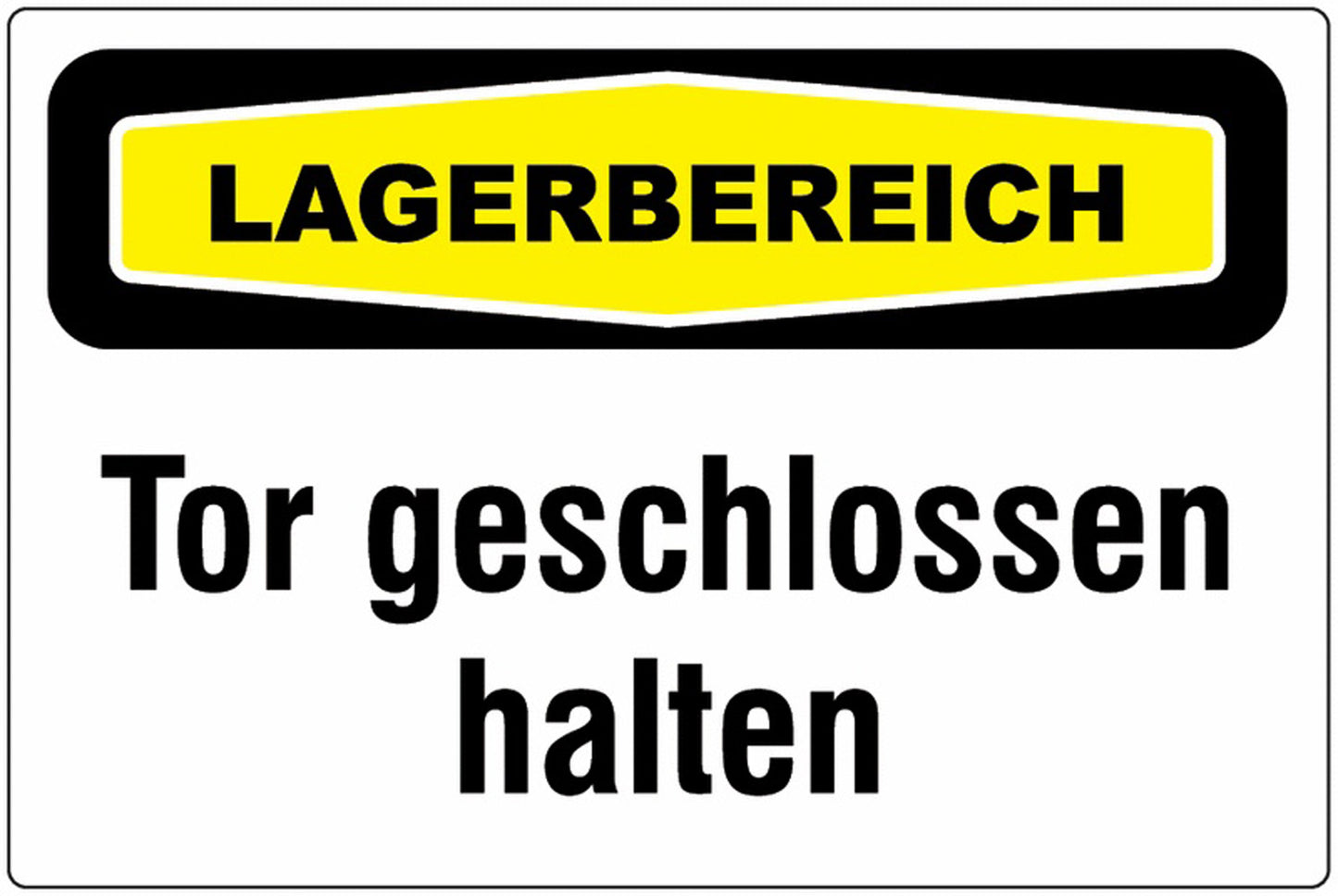 GLOBAL CARTELLO SEGNALETICO - lagerbereich Tor geschlossen halten - Adesivo Extra Resistente, Pannello in Forex, Pannello In Alluminio
