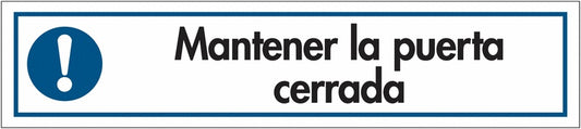 GLOBAL CARTELLO SEGNALETICO UNI - mantener la puerta cerrada - Adesivo Extra Resistente, Pannello in Forex, Pannello In Alluminio