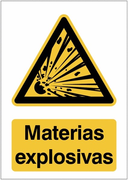 GLOBAL CARTELLO SEGNALETICO - materiales explosivos - Adesivo Extra Resistente, Pannello in Forex, Pannello In Alluminio