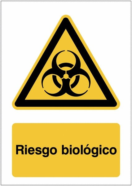 GLOBAL CARTELLO SEGNALETICO - riesgo biológico - Adesivo Extra Resistente, Pannello in Forex, Pannello In Alluminio