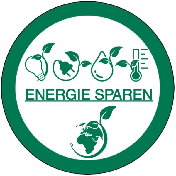 GLOBAL CARTELLO SEGNALETICO ROTONDO - schild aufkleber energie sparen licht-strom wasser heizung - Adesivo Extra Resistente, Pannello in Forex, Pannello In Alluminio