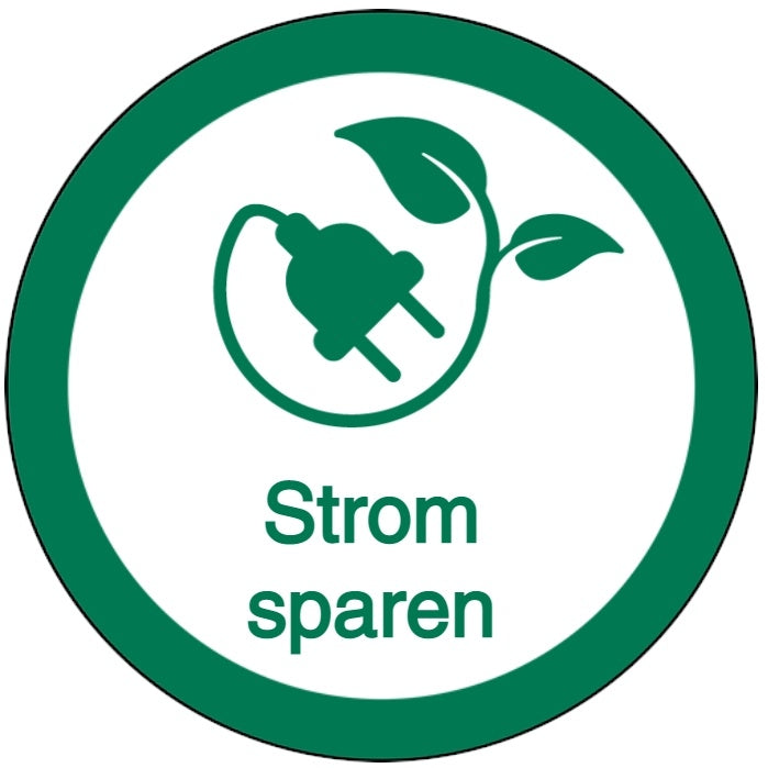 GLOBAL CARTELLO SEGNALETICO ROTONDO - schild aufkleber strom sparen - Adesivo Extra Resistente, Pannello in Forex, Pannello In Alluminio