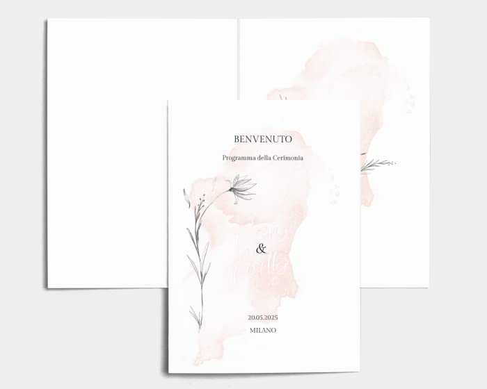 Libretto Cerimonia Nozze CON STAMPA AD ALTA QUALITÁ - Peach - Libretto messa completamente PERSONALIZZABILE (ANCHE I COLORI)