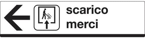 CARTELLO IN LAMIERA SCATOLATA RETTANGOLO 125X25 CM - Ufficio (con freccia a destra) - SEGNALE CATARIFRAGENTE CLASSE 1 O 2 (a nido d'ape)