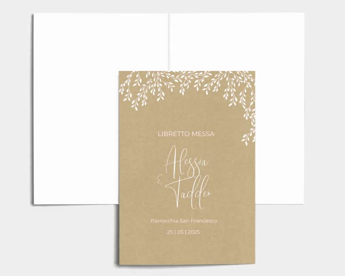 Libretto Cerimonia Nozze CON STAMPA AD ALTA QUALITÁ - Linadara - Libretto messa completamente PERSONALIZZABILE (ANCHE I COLORI)