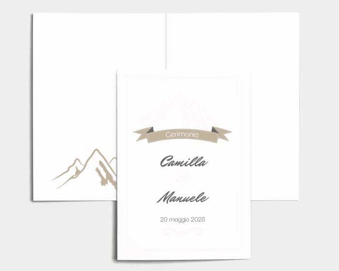 Libretto Cerimonia Nozze CON STAMPA AD ALTA QUALITÁ - Love Mountains - Libretto messa completamente PERSONALIZZABILE (ANCHE I COLORI)