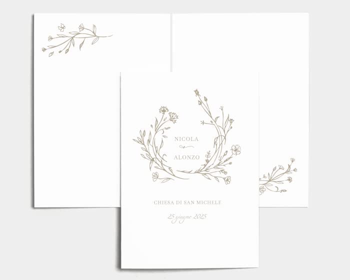 Libretto Cerimonia Nozze CON STAMPA AD ALTA QUALITÁ - Natural Monogram - Libretto messa completamente PERSONALIZZABILE (ANCHE I COLORI)