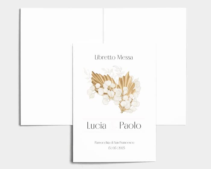 Libretto Cerimonia Nozze CON STAMPA AD ALTA QUALITÁ - Ivory Luna - Libretto messa completamente PERSONALIZZABILE (ANCHE I COLORI)