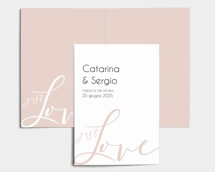Libretto Cerimonia Nozze CON STAMPA AD ALTA QUALITÁ - Just - Libretto messa completamente PERSONALIZZABILE (ANCHE I COLORI)