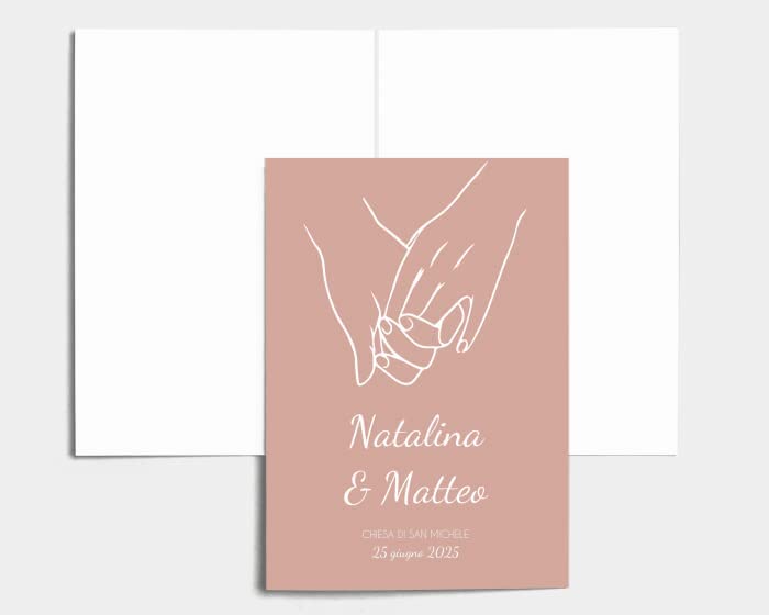 Libretto Cerimonia Nozze CON STAMPA AD ALTA QUALITÁ - Hand in Hand - Libretto messa completamente PERSONALIZZABILE (ANCHE I COLORI)