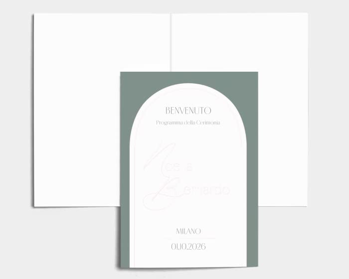 Libretto Cerimonia Nozze CON STAMPA AD ALTA QUALITÁ - Grace - Libretto messa completamente PERSONALIZZABILE (ANCHE I COLORI)