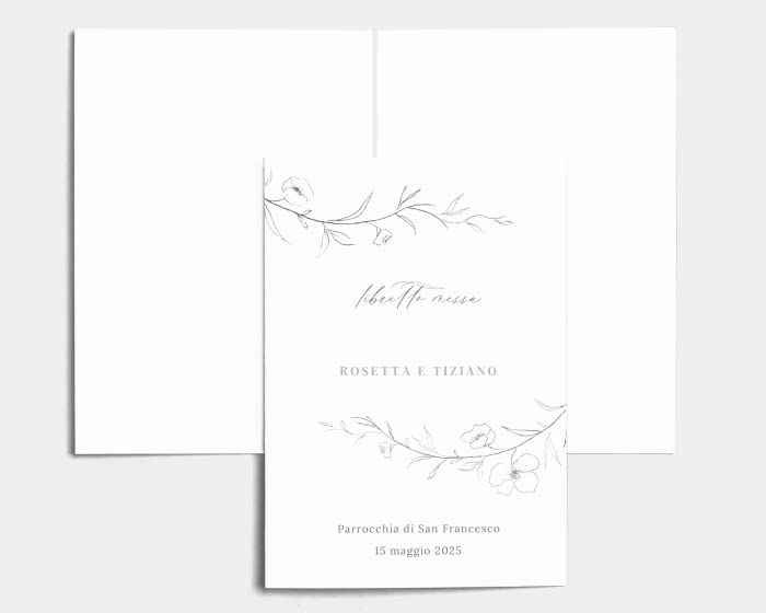 Libretto Cerimonia Nozze CON STAMPA AD ALTA QUALITÁ - Graceful Botanical - Libretto messa completamente PERSONALIZZABILE (ANCHE I COLORI)