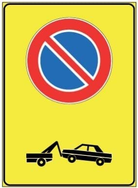 CARTELLO IN LAMIERA SCATOLATA RETTANGOLO 60X40 cm - DIVIETO DI SOSTA, RIMOZIONE FORZATA - SEGNALE CATARIFRAGENTE