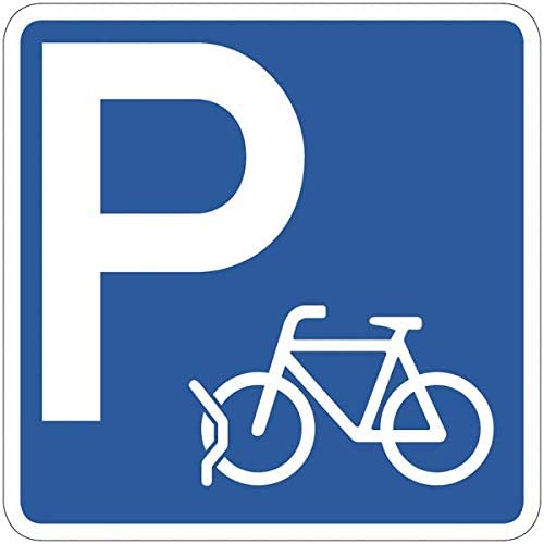CARTELLO IN LAMIERA SCATOLATA QUADRATO 60X60 cm - Parcheggio biciclette - SEGNALE CATARIFRAGENTE